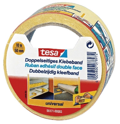 Tesa® Verlegeband / Klebeband doppelseitig 10 m x 50 mm universal