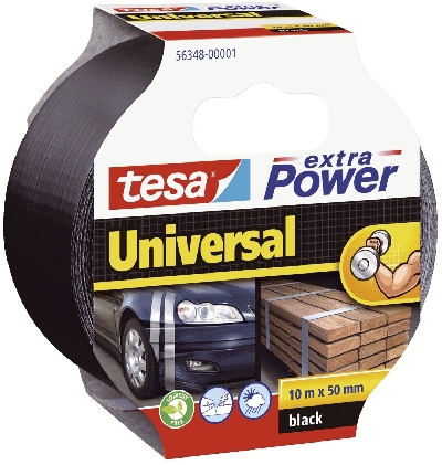 Tesa® Gewebeklebeband extra Power Universal, 10 m x 50 mm, schwarz