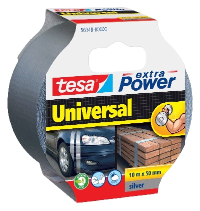 Tesa® Gewebeklebeband extra Power Universal, 10 m x 50 mm, silber