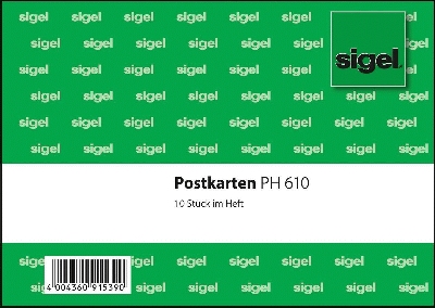 Sigel® PH610 Postkarten-Heft, A6 , 10 Blatt