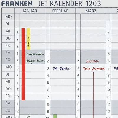 Franken DS1203A Datumsstreifen, 191 x 695 mm, weiß