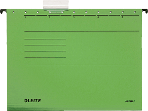 Leitz 19985 Hängemappe ALPHA® - Recyclingkarton, grün
