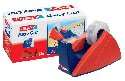 Tesa® 57421-00000-02 Tischabroller für Klebefilm tesa Easy Cut®, 33 m x 19 mm,rot-blau Abroller