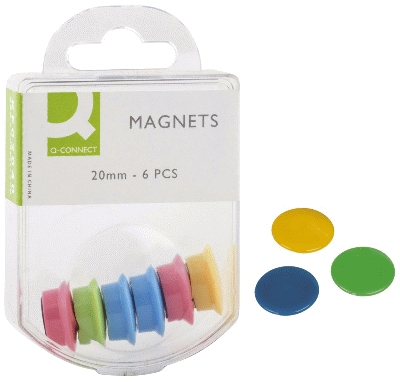 Q-Connect Haftmagnete - Ø 70 mm, sortiert, 6 Stück