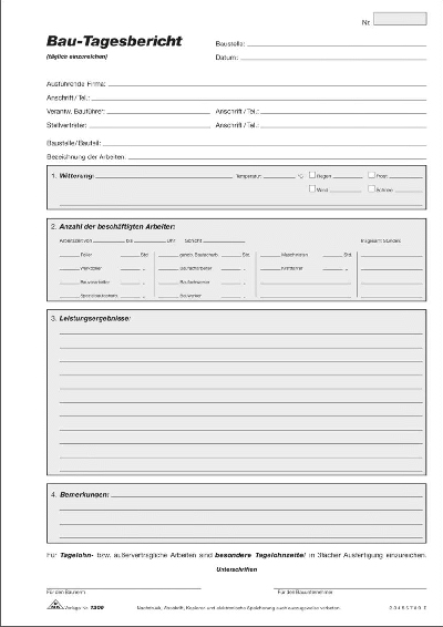 RNK Verlag Bau-Tagesbericht -Block,3 x 50 Blatt,