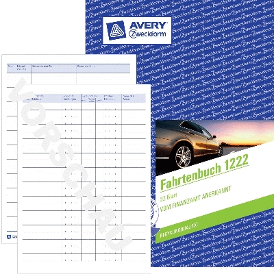 Avery Zweckform® 1222 Fahrtenbuch - A5, steuerlicher km-Nachweis, 32 Blatt, weiß