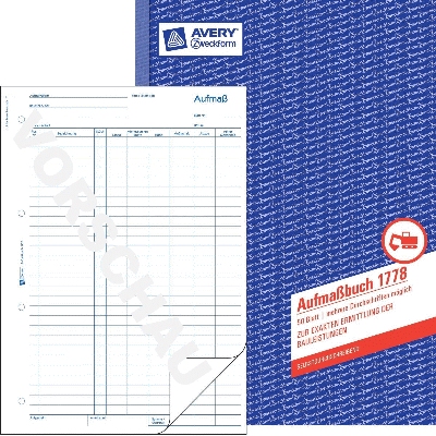 Avery Zweckform® 1778 Aufmaß, DIN A4, vorgelocht, 50 Blatt, weiß