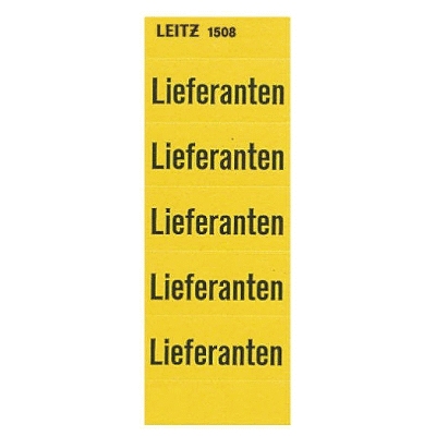 Leitz 1508-00-00 1508 Inhaltsschild Lieferanten, selbstklebend, 100 Stück, gelb