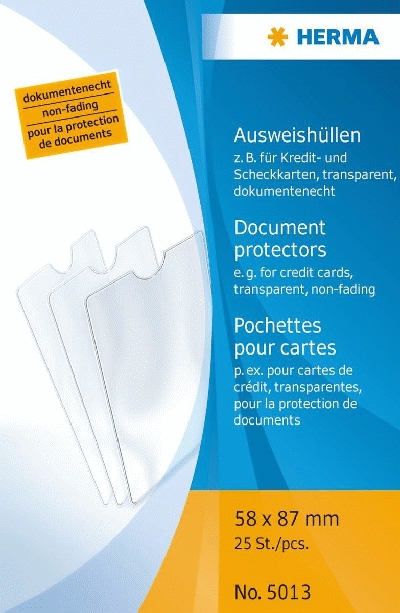 Herma 5013 Ausweishüllen 58x87 mm für Kredit-/Scheckkarte