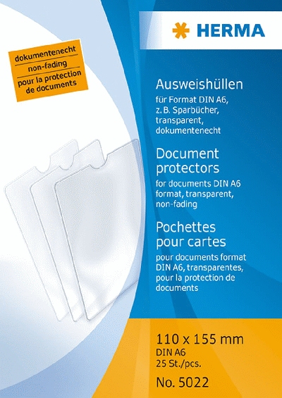 Ausweishüllen 110x155 mm für Format DIN A6, Sparbücher