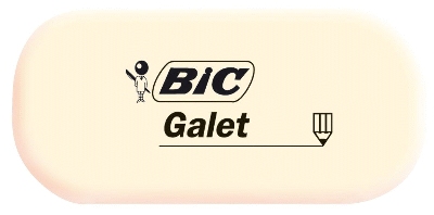 BiC® Radierer GALET, synthetischer Kautschuk, 28 x 13 x 58 mm