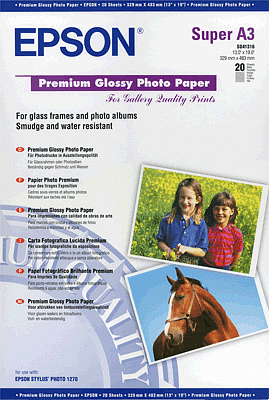 Epson Prem.Fotopapier glos.A3+ 20 Blatt, 255g/mì