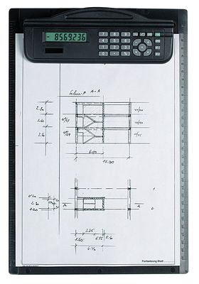 Schreib/Zeichenplatte DIN A4 mit Rechner