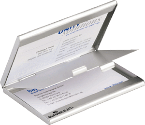 DURABLE Visitenkarten-Etui BUSINESS CARD BOX DUO, mattsilber