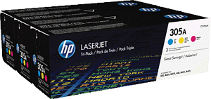 HP Lasertoner 3-er Pack No.305A C,M,Y