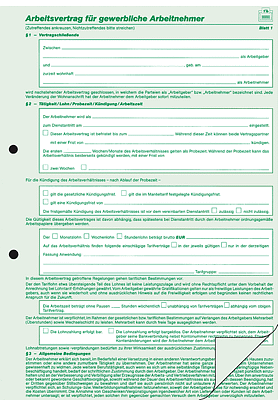 RNK Arbeitsvertrag gewerbl. Arbeitnehmer, A4, 542/10  VE10