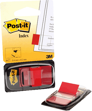 3M Post-it 680-1 Heftstreifen Index 50Blatt rot