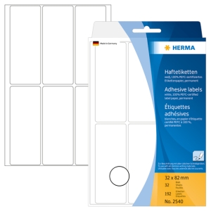 Herma 2540 Vielzwecketiketten weiß 32x82 mm Papier matt 192 St.