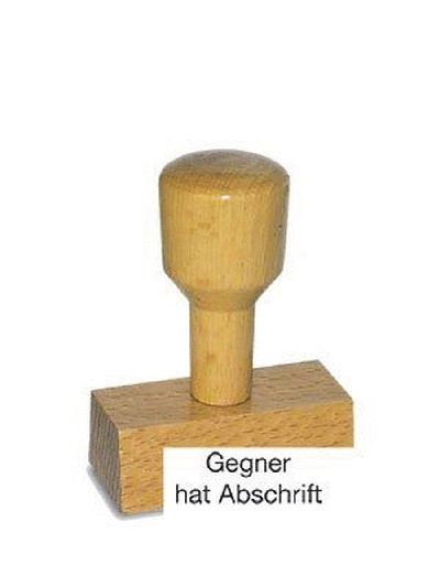 Vorgangsstempel - Gegner hat Abschrift