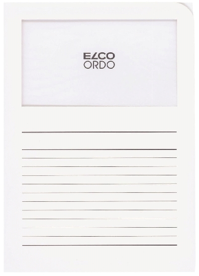 Elco Sichtmappen Ordo classico - mit Sichtfenster und Linien, weiß, 100 Stück