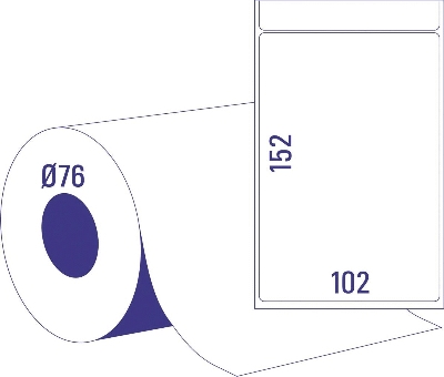 Avery Zweckform® TT8050-76 Thermoetikettrollen - 102 x 152 mm, permanent haftend, 1 Rolle