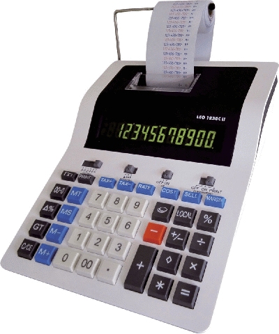 LEO® Tischrechner 19730C II - druckend, weiß