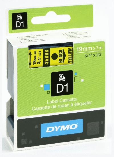 Dymo S0720880 Schriftband 19mmx7m schwarz/gelb