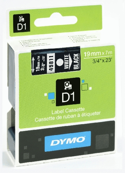 Dymo S0720910 Schriftband 19mm weiß/schwarz