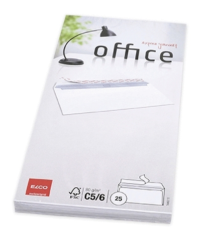 Elco Briefumschlag Office - C5/6DL, hochweiß, haftkelbend, m. ID, ohne Fenster,