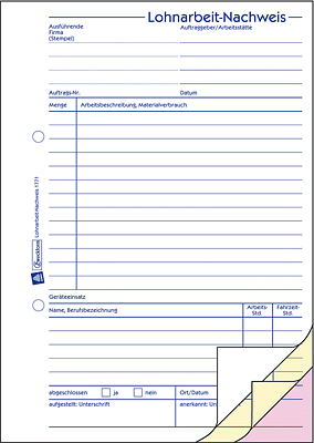 Zweckform Lohnarbeitsnachweis