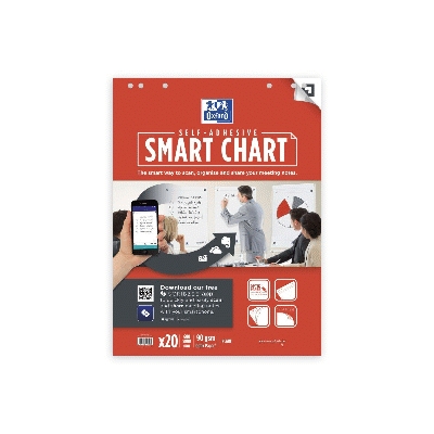 Oxford Flipchartblock Smart Charts - blanko, 20 Blatt, selbstklebend