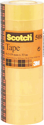Scotch® Klebeband Transparent 508, PP,Bandgröße (L x B): 33 m x 19 mm, 8 Rollen