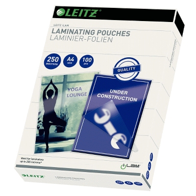 Leitz 16935 Folientasche 250 Micron für A4 100 Stück