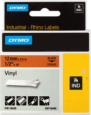 Dymo Schriftband 12mm S0718490 sw/ora