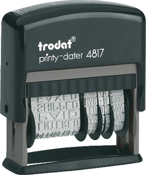 Trodat Printy 4817 Datumsstempel mit 12 Texten schwarz