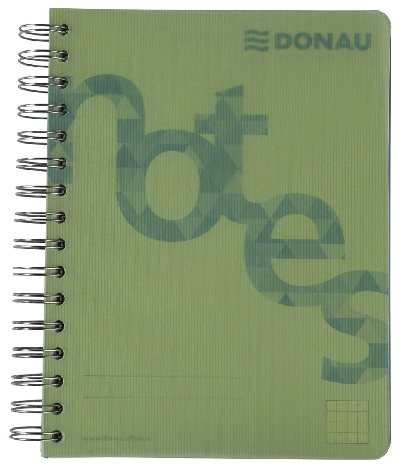 DONAU Collegeblock PP Cover - A5, kariert, grün