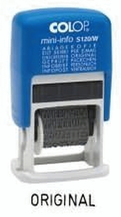 COLOP® S120W Mini-Dater - Wortbandstempel mit 12 Texten