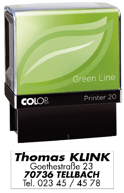 COLOP® Printer 20 Green Line - max . 4 Zeilen, 14 x 38 mm