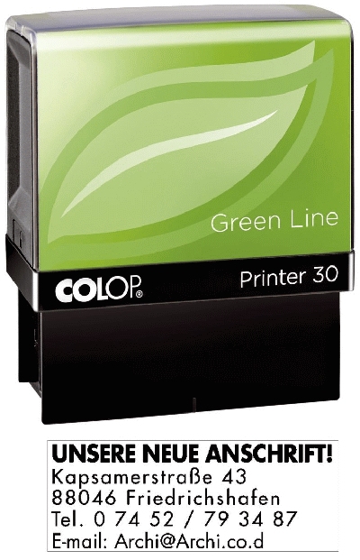 COLOP® Printer 30 Green Line - max . 5 Zeilen, 18 x 47 mm