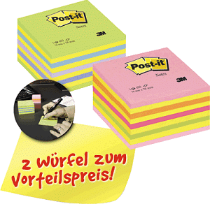 Post-it Notes Würfel 2028NX2 gn+pi VE2