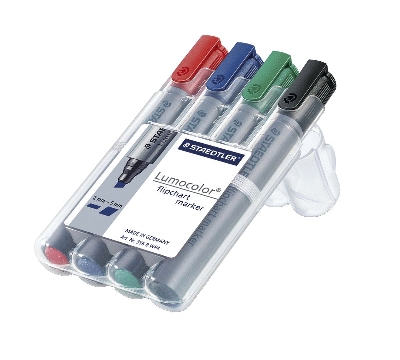 Staedtler® Flipchart-Marker Lumocolor® 356 B,nachfüllbar,Box mit 4 Farben