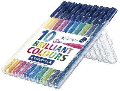 Staedtler® Fasermaler triplus® color 323 -ca. 1,0 mm,aufstellbare Box,10 Farben