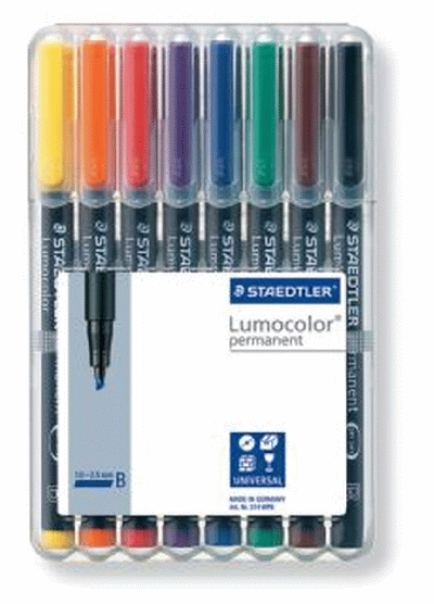 Staedtler® Feinschreiber Universalstift Lumocolor® permanent,B,Box mit 8 Farben