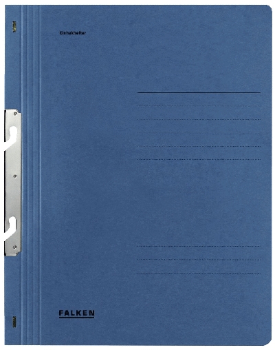 Falken Einhakhefter A4 1/1 Vorderdeckel kfm. Heftung,blau,Manilakarton,250 g/qm