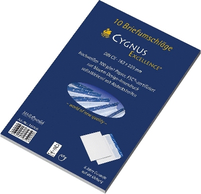 Cygnus Excellence Briefumschlag C5, haftkebend, weiß, Offset 100g, VE10