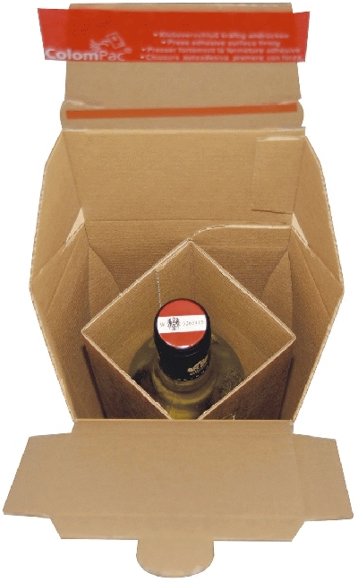 ColomPac® Flaschenkarton mit Selbstklebeverschluss - für 1 Flaschen