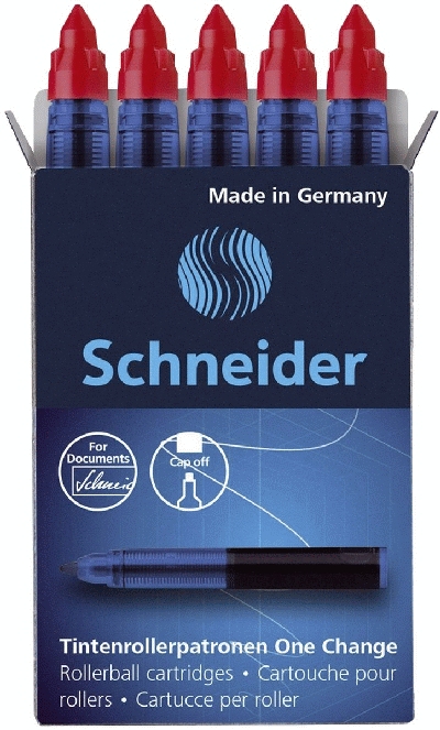 Schneider 50-185402 Rollerpatrone One Change 0,6 mm rot VE5