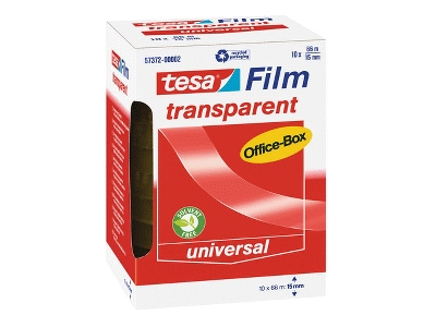 Tesa® Klebefilm Office Box - transparent, 15 mm x 66 m, 10 Rollen