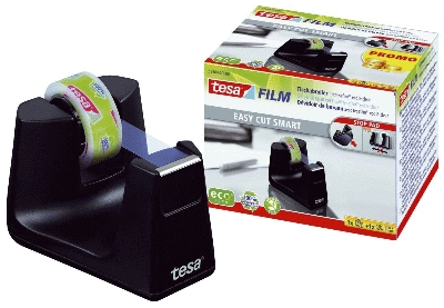 Tesa® Tischabroller Smart ecoLogo® - inkl. 19 Rolle Klebefilm Eco & Clear