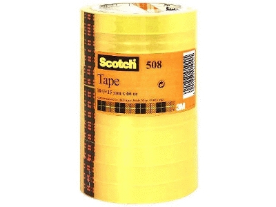Scotch® Klebeband Transparent 508,PP,Bandgröße (L x B): 66 m x 15 mm,10 Rollen